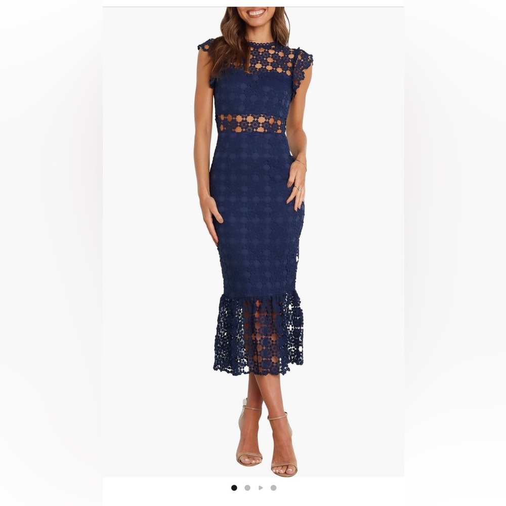 Petal & Pup Blue Trumpet Midi Skirt